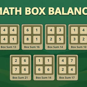 Afie a sua mente com Math Box Balance, um puzzle numérico divertido e desafiador. Troque blocos para igualar as somas em cada caixa e teste as suas habilidades…