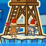 Desafie um amigo numa caótica batalha de neve! Desvie-se de bolas de neve gigantes, empurre o seu adversário para fora do gelo e seja o último a resistir.