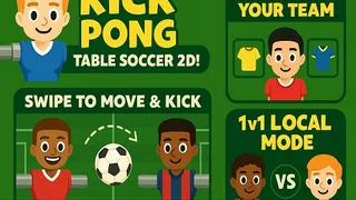 Experimente uma fusão única de futebol de mesa e pong neste jogo de futebol de arcade de ritmo acelerado. Desafie a IA ou um amigo no mesmo dispositivo. Jogue…