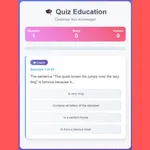 Ponha o seu intelecto à prova com o Quiz Education, um jogo de trivia divertido e envolvente para todas as idades. Responda a perguntas de uma vasta gama de…